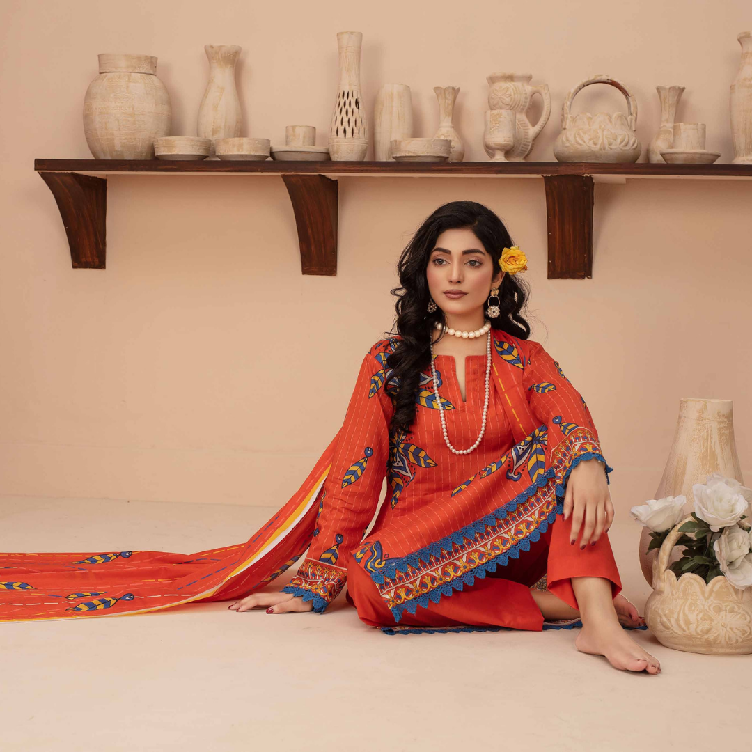 Reet Rang - 3PC Lawn with lawn Dupatta 003