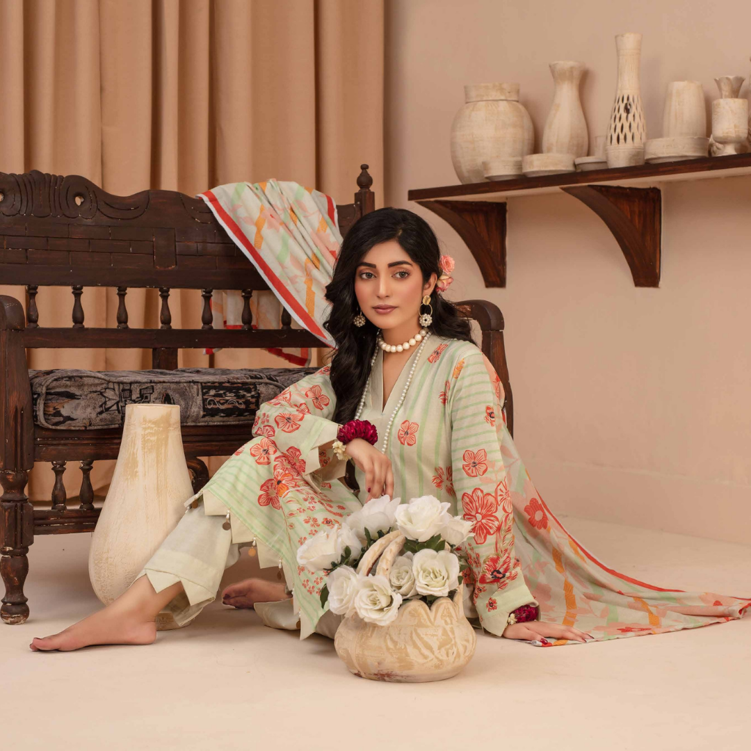 Reet Rang - 3PC Lawn with lawn Dupatta 009