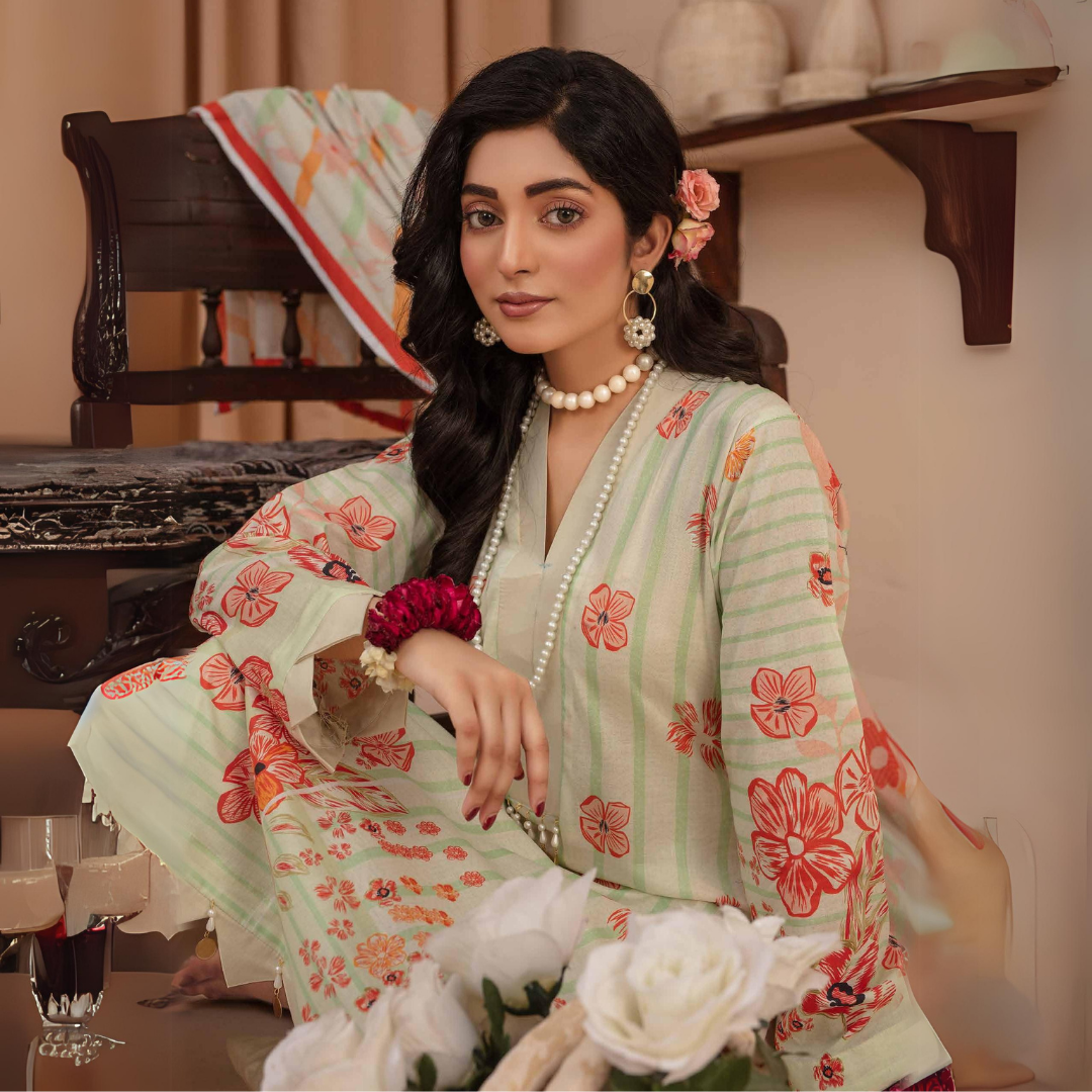 Reet Rang - 3PC Lawn with lawn Dupatta 009