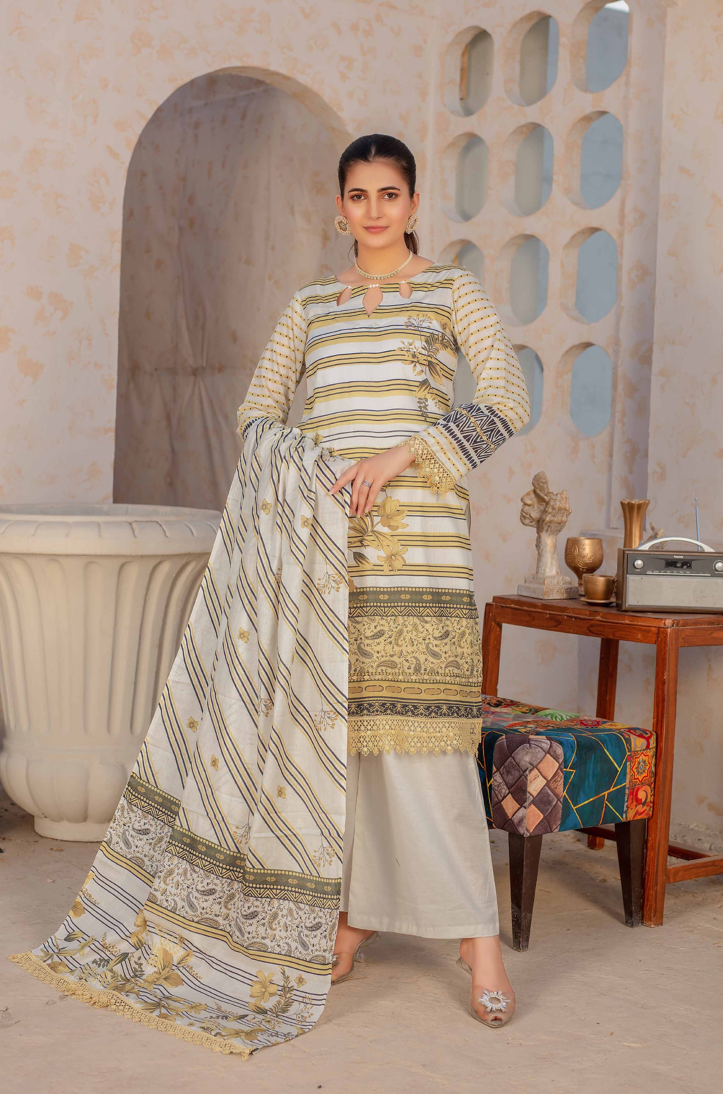 Original BINT-E-NAAZ - 3 Piece Printed Lawn 008