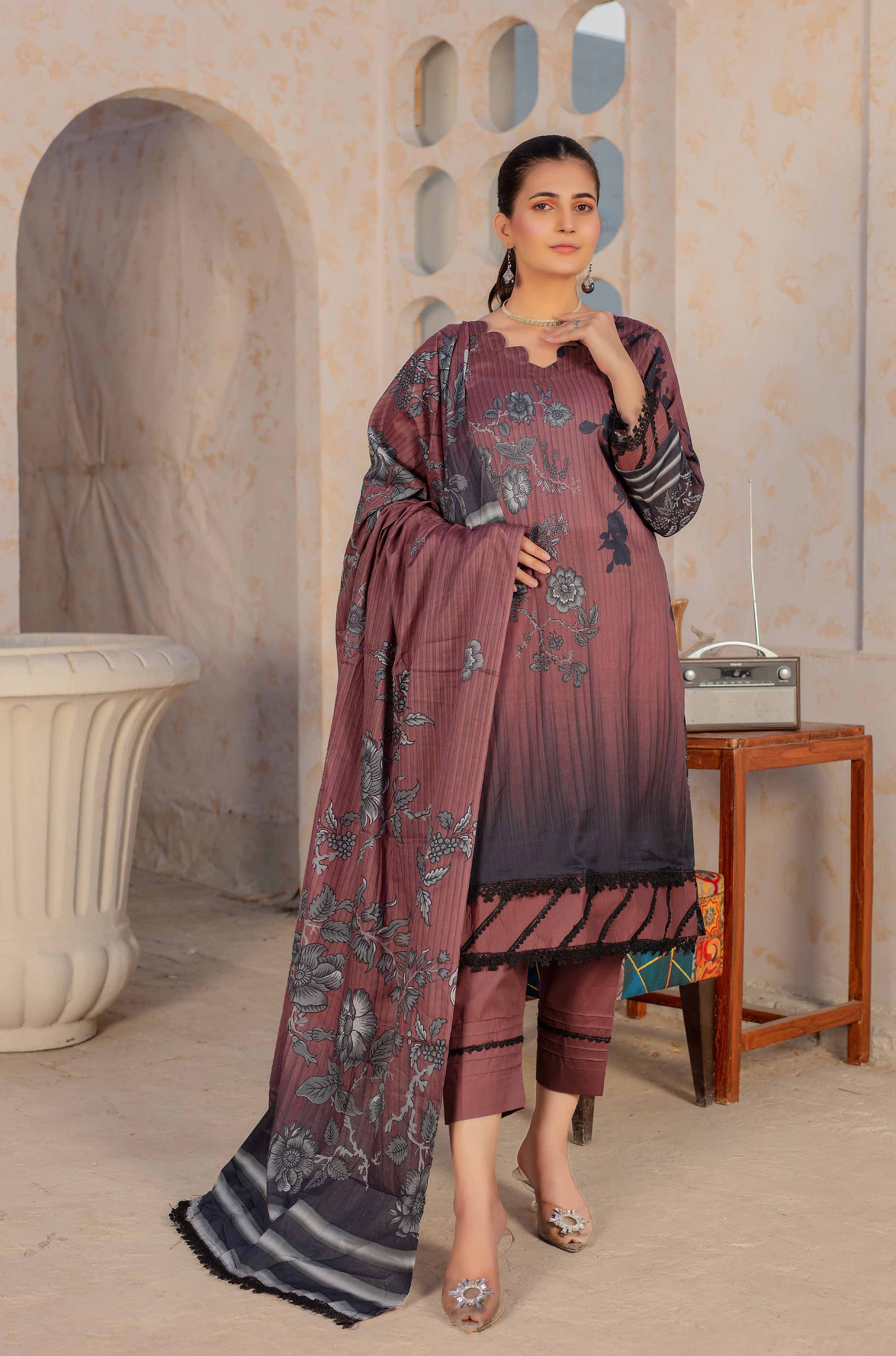 Original BINT-E-NAAZ - 3 Piece Printed Lawn 003