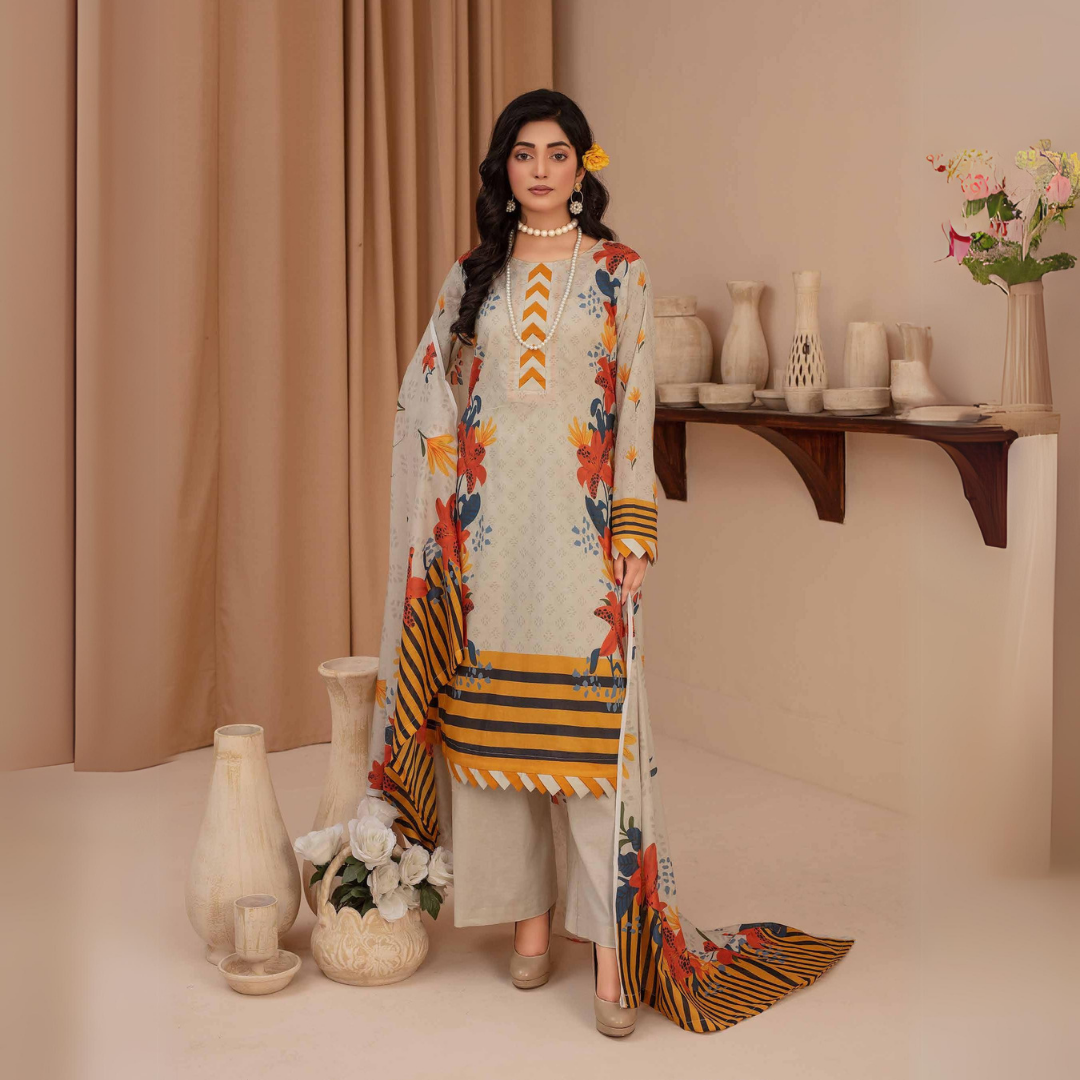 Reet Rang - 3PC Lawn with lawn Dupatta 011