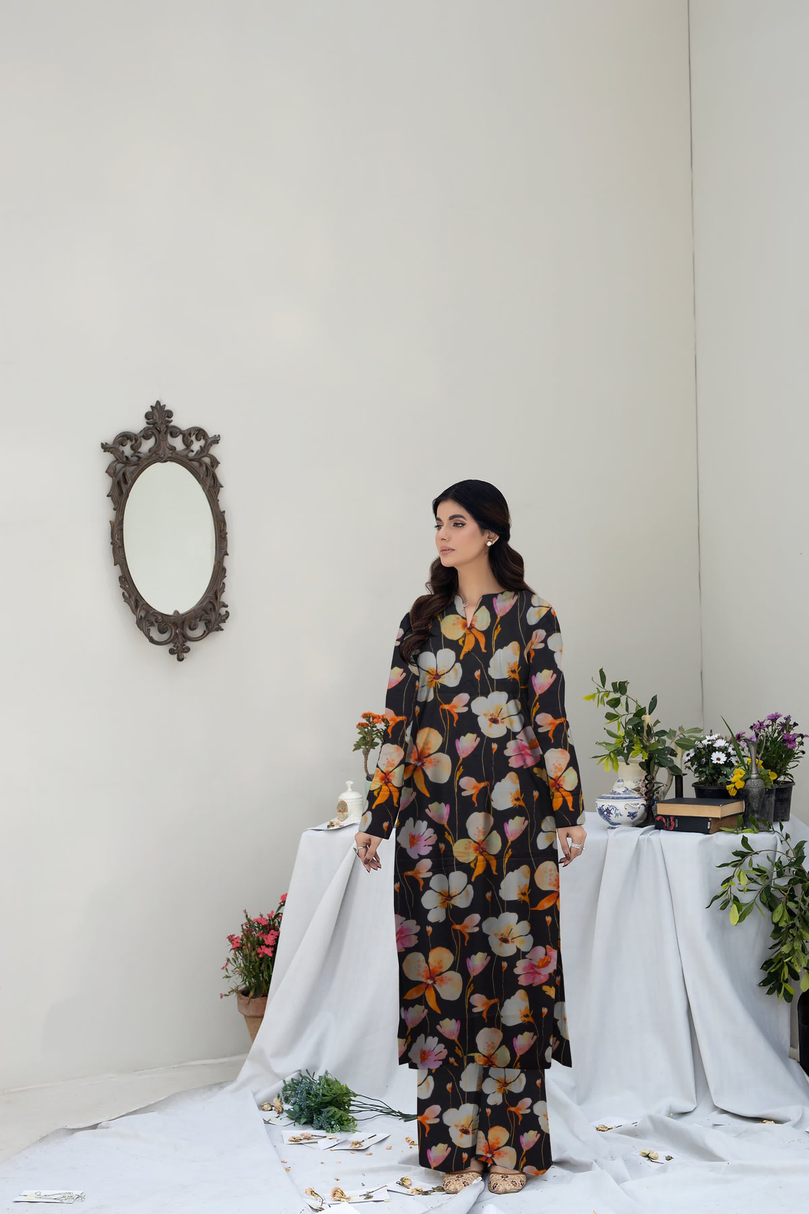 Sumaira all over capri - 2 Piece linen 047